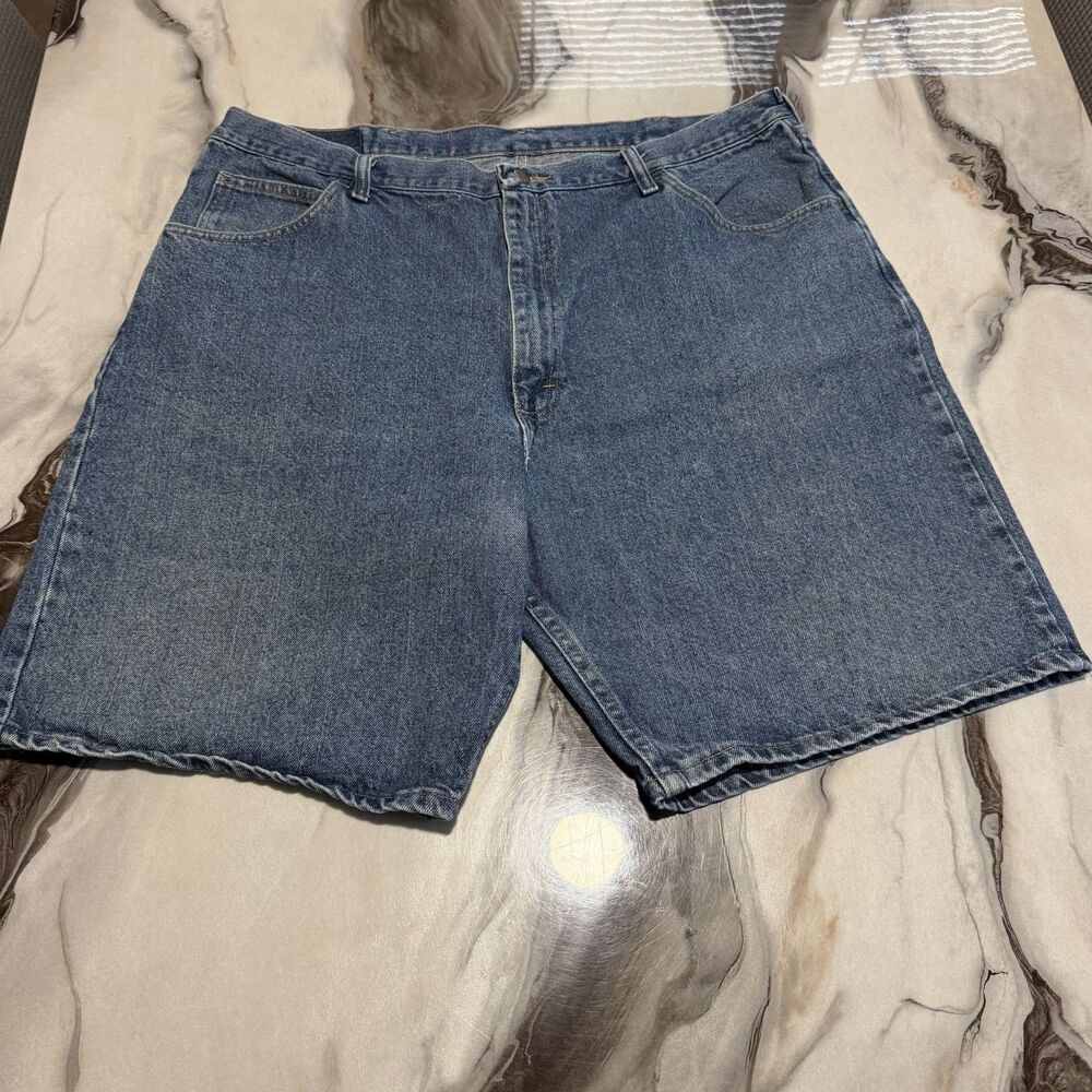 Vintage Wrangler Denim Shorts Mens 40 Relaxed Fit Mid Wash Blue Jorts Y2K Baggy